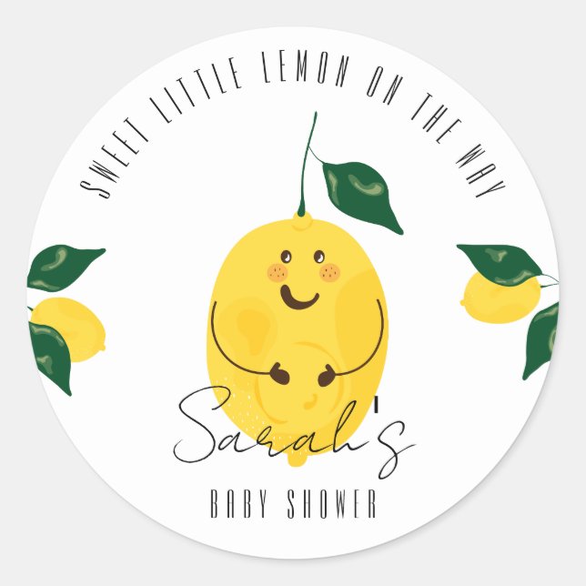 Sweet little lemon on the way classic round sticker (Front)