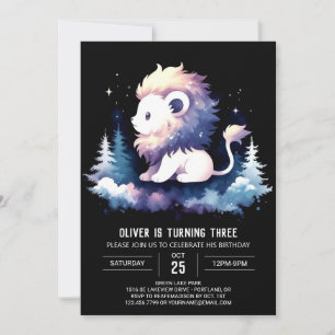 Sweet Little Lion Birthday Invitation
