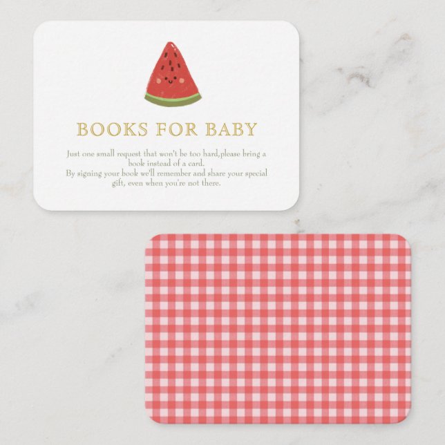 Sweet Little Melon Baby Shower. Books for baby Enclosure Card (Front/Back)