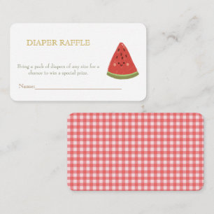 Sweet Little Melon Baby Shower Diaper Raffle Enclosure Card