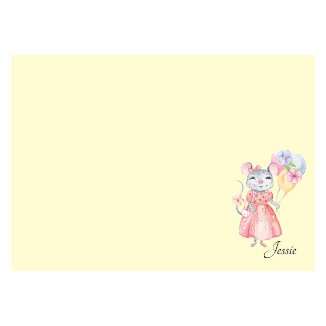 Sweet Little Mouse Add Name Choose Colour Post-it  Notes (Creator Uploaded)