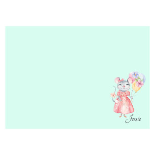 Sweet Little Mouse Add Name Choose Colour Post-it  Notes
