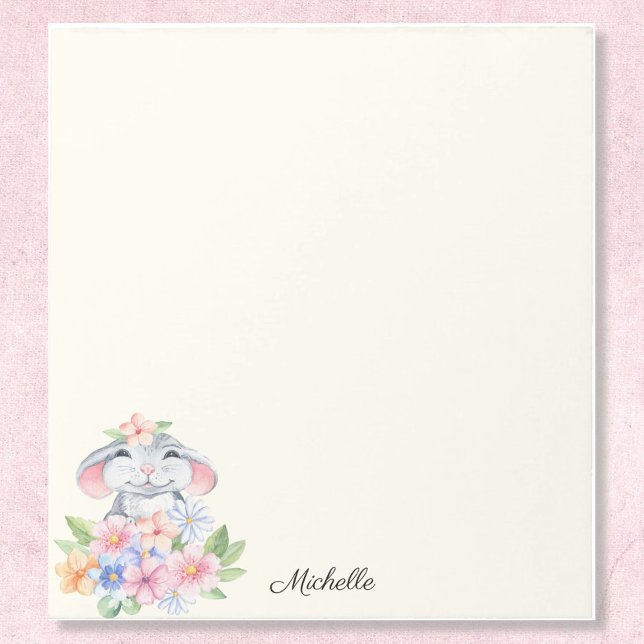 Sweet Little Mouse Floral Notepad YOUR Name Text (Creator Uploaded)
