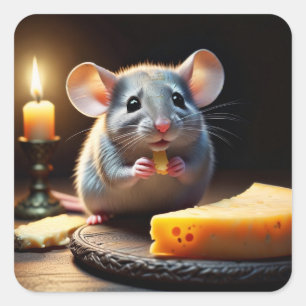Sweet Little Mouse Square Sticker