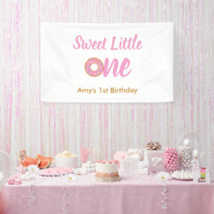 Sweet Little One 1st Birthday Pink Doughnut Banner