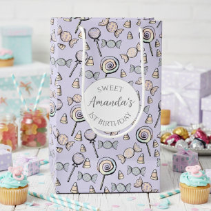 Sweet Little One Candy Theme First Birthday Favour Small Gift Bag