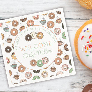 Sweet Little One Doughnuts Baby Shower Personalise Napkin