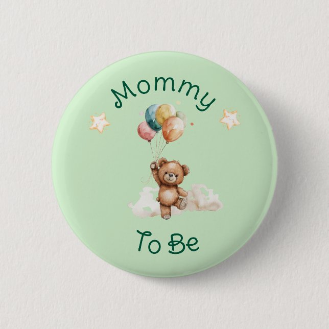 Sweet Little One on the Way Green Baby Shower 6 Cm Round Badge (Front)