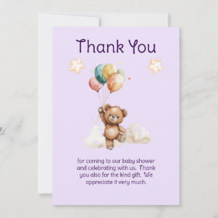 Sweet Little One on the Way Lavender Baby Shower Thank You Card