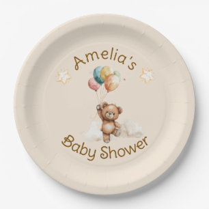 Sweet Little One on the Way Neutral Baby Shower Paper Plate