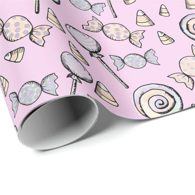 Sweet Little One Pink Wrapping Paper (Roll Corner)