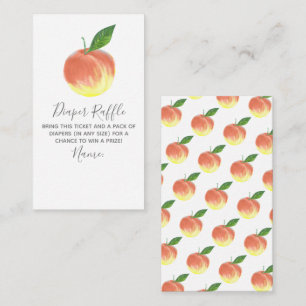 Sweet Little Peach Baby Shower Diaper Raffle Enclosure Card