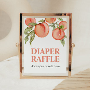Sweet Little Peach Baby Shower Diaper Raffle Poster