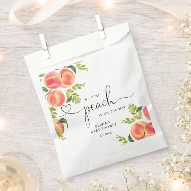 Sweet little peach baby shower favour bags (Clipped)