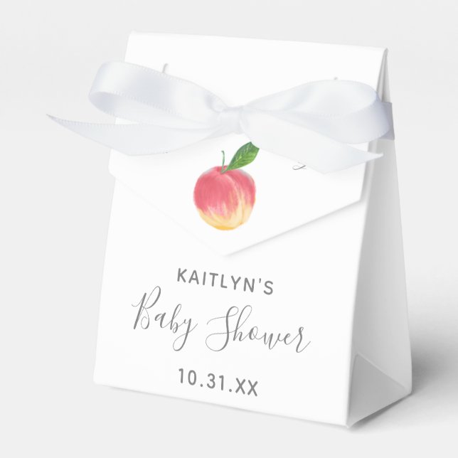Sweet Little Peach Baby Shower Favour Box (Front Side)