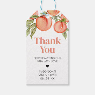 Sweet Little Peach Baby Shower Favour Tags