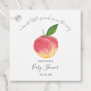 Sweet Little Peach Baby Shower Favour Tags