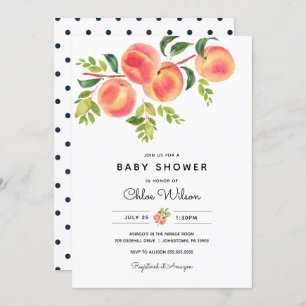 Sweet Little Peach Baby Shower Invitation
