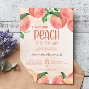 Sweet little peach baby shower Invitation
