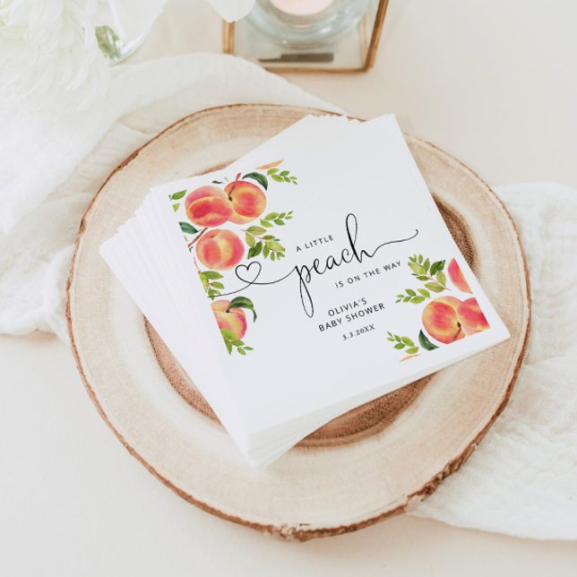 Sweet little peach baby shower napkin (Creator Uploaded)