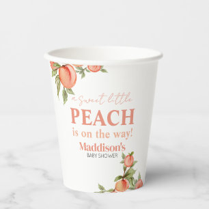 Sweet Little Peach Baby Shower  Paper Cups