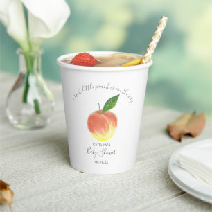 Sweet Little Peach Baby Shower Paper Cups