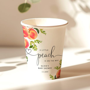 Sweet little peach baby shower paper cups