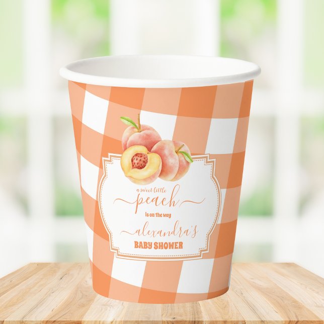 Sweet Little Peach Baby Shower Paper Cups (Creator Uploaded)