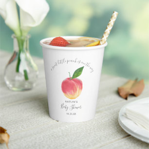 Sweet Little Peach Baby Shower Paper Cups