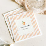 Sweet Little Peach Baby Shower Paper Napkin<br><div class="desc">Cute "sweet little peach" theme baby shower paper napkins,  featuring a pastel peach striped background and a vintage script.</div>