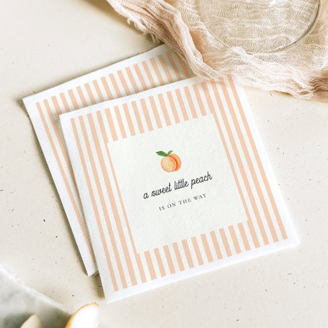 Sweet Little Peach Baby Shower Paper Napkin (Creator Uploaded)