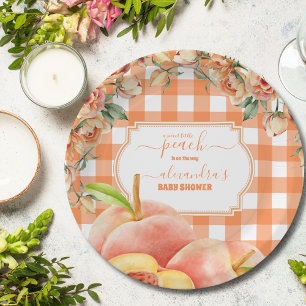 Sweet Little Peach Baby Shower Paper Plate