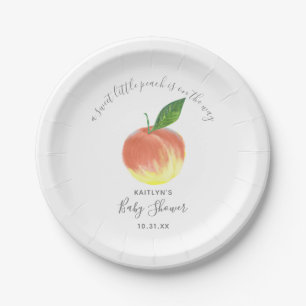 Sweet Little Peach Baby Shower Paper Plate