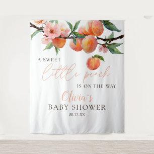 Sweet Little Peach Baby Shower Photo Backdrop Tapestry