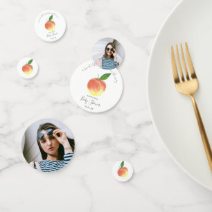 Sweet Little Peach Baby Shower Photo Confetti