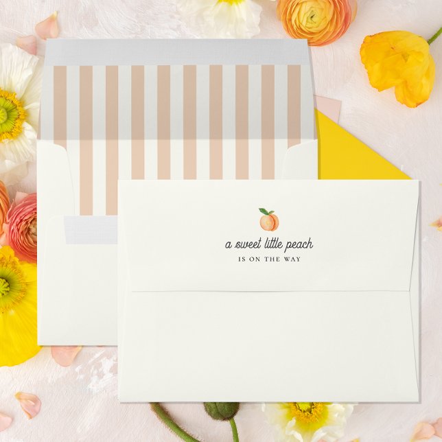 Sweet Little Peach Baby Shower Striped Envelope (Creator Uploaded)