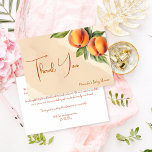 Sweet little peach baby shower thank you card<br><div class="desc">Sweet little peach spring summer baby shower thank you card editable template instant digital download for peach themed baby shower</div>