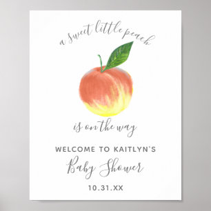 Sweet Little Peach Baby Shower Welcome Sign