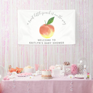 Sweet Little Peach Baby Shower Welcome Sign