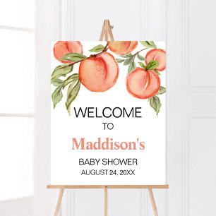 Sweet Little Peach Baby Shower Welcome Sign