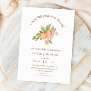 Sweet Little Peach Fruit Baby Shower Invitation