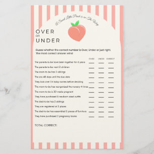 Sweet Little Peach Over or Under Baby Shower Game
