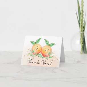 Sweet Little Peaches Baby Shower Thank You Note Card