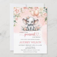 Sweet Little Peanut Elephant Baby Girl Baby Shower