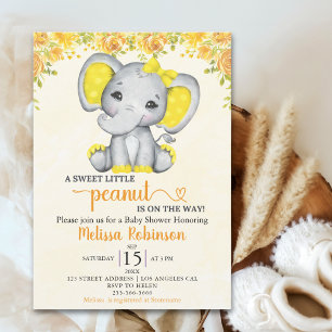 Sweet Little Peanut is on the way Baby shower Girl Invitation