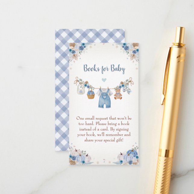 Sweet Little Pumpkin Autumn Baby Shower Enclosure Card (Front/Back In Situ)