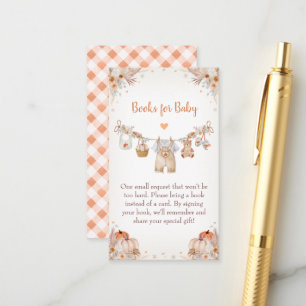 Sweet Little Pumpkin Autumn Baby Shower  Enclosure Card