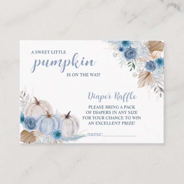 Sweet Little Pumpkin Autumn Baby Shower Enclosure Card (Front)