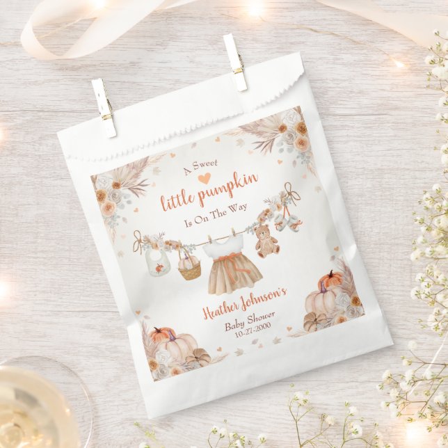 Sweet Little Pumpkin Autumn Baby Shower  Favour Bags (Clipped)
