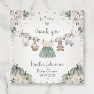 Sweet Little Pumpkin Autumn Baby Shower Favour Tags